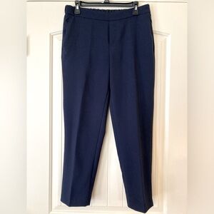 Navy blue pull-on dress pants. Ankle length (inseam 26”). Excellent condition
